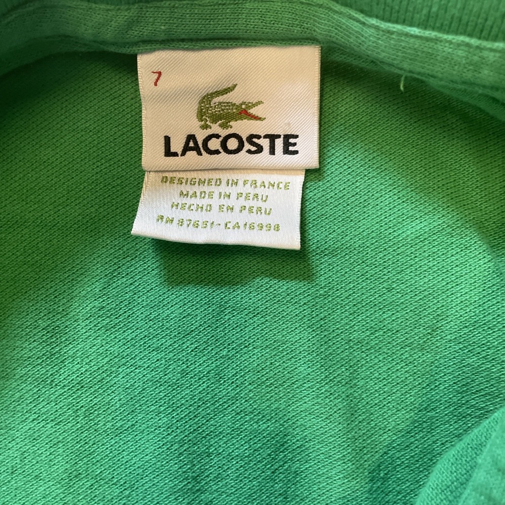 Lacoste Polo Shirt Green Alligator Logo France Mens Size‎ 7 Preppy Retro Golf - Picture 3 of 7